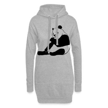 Panda - Pandas - Hoodie-Kleid - Grau meliert - Vorne