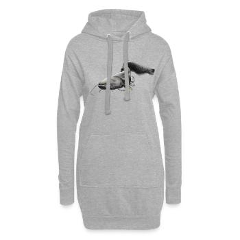 catfish - Sweat-shirt à capuche long Femme - gris chiné - Devant
