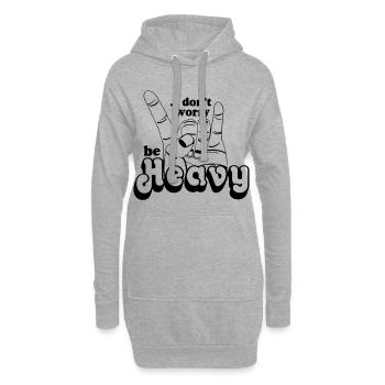 Heavy Metal,Headbanger,dont worry be Heavy(25) - Hoodie-Kleid - Grau meliert - Vorne