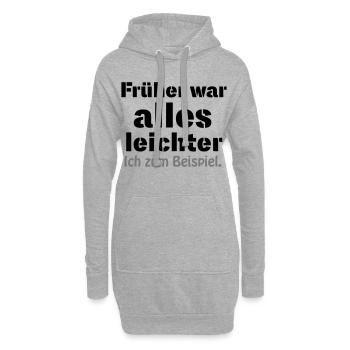 Früher war alles leichter - Hoodie-Kleid - Grau meliert - Vorne