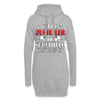 Zusteller - Superheld - Hoodie-Kleid - Grau meliert - Vorne