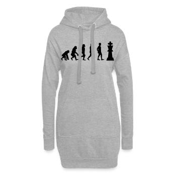 Schach Evolution - Hoodie-Kleid - Grau meliert - Vorne
