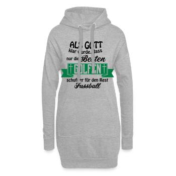 Que le football Golf de Dieu - Sweat-shirt à capuche long Femme - gris chiné - Devant