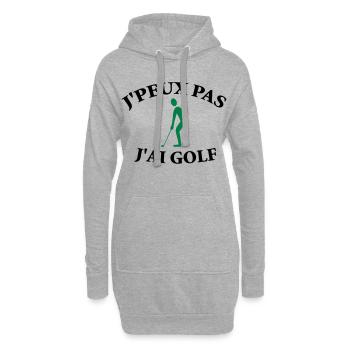 Ich kann nicht, ich habe Golf. - Hoodie-Kleid - Grau meliert - Vorne