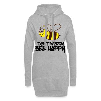 bee happy - Hoodie-Kleid - Grau meliert - Vorne
