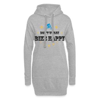 Don't worry bike happy - Hoodie-Kleid - Grau meliert - Vorne