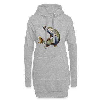 Pike - Sweat-shirt à capuche long Femme - gris chiné - Devant