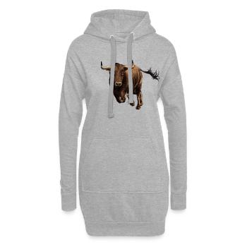 Stier - Hoodie-Kleid - Grau meliert - Vorne