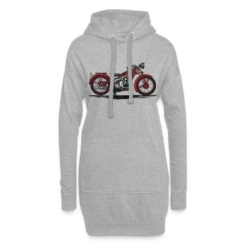 Retro motorcycle - Sweat-shirt à capuche long Femme - gris chiné - Devant