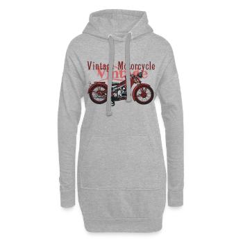Retro motorcycle - Sweat-shirt à capuche long Femme - gris chiné - Devant