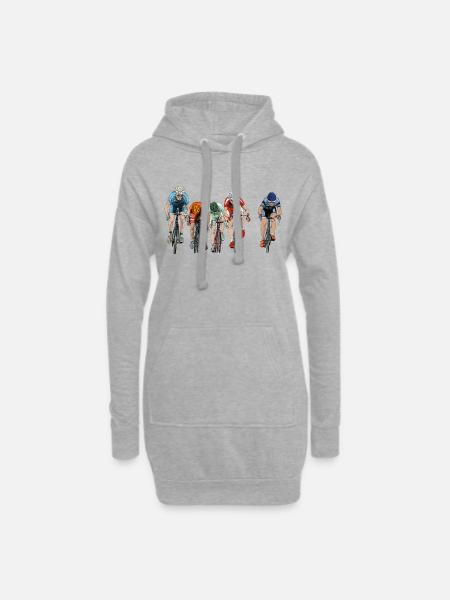 cycling - Hoodie Dress - heather grey