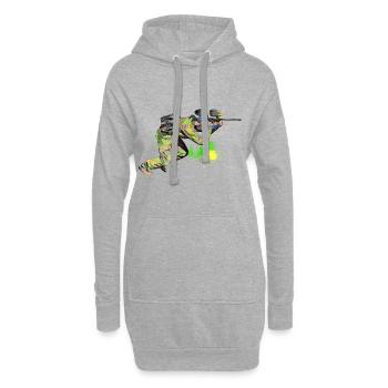 paintball - Sweat-shirt à capuche long Femme - gris chiné - Devant