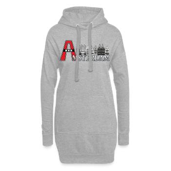 Amsterdam avec un grand A - Sweat-shirt à capuche long Femme - gris chiné - Devant