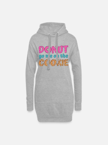 Donut go me on the cookie - Hoodie-Kleid - Grau meliert