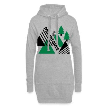 VTT Montagnes - Sweat-shirt à capuche long Femme - gris chiné - Devant