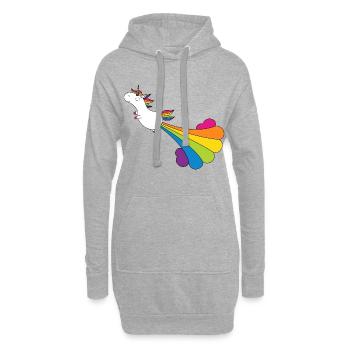 Pupsendes Einhorn - Hoodie-Kleid - Grau meliert - Vorne