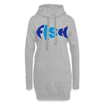 poisson - Sweat-shirt à capuche long Femme - gris chiné - Devant
