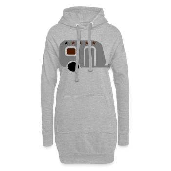 caravane - Sweat-shirt à capuche long Femme - gris chiné - Devant