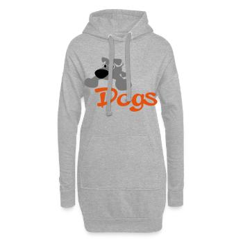 dog - Hoodie Dress - heather grey - Front