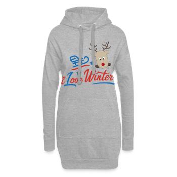 Winter - Hoodie-Kleid - Grau meliert - Vorne