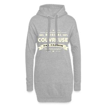 Couvreuse Original - Sweat-shirt à capuche long Femme - gris chiné - Devant
