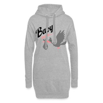 bébé - Sweat-shirt à capuche long Femme - gris chiné - Devant