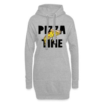 Pizza Time - Sweat-shirt à capuche long Femme - gris chiné - Devant