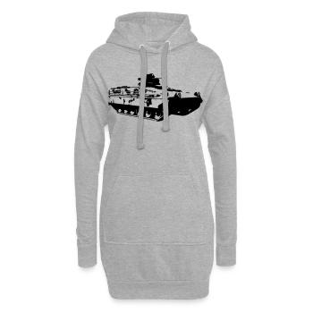Schützenpanzer Marder - Hoodie-Kleid - Grau meliert - Vorne