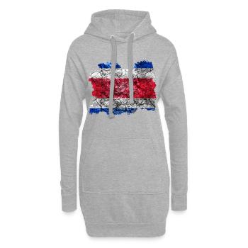Costa Rica Drapeau Vintage - Sweat-shirt à capuche long Femme - gris chiné - Devant