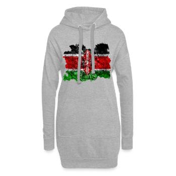 Kenia Vintage Flagge - Hoodie-Kleid - Grau meliert - Vorne