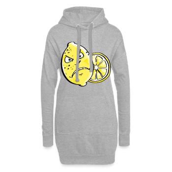 Bin Sauer - Zitrone - Zitrusfrucht - Hoodie-Kleid - Grau meliert - Vorne