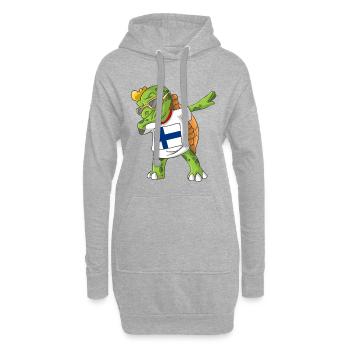 Finlande tortue tamponnant - Sweat-shirt à capuche long Femme - gris chiné - Devant