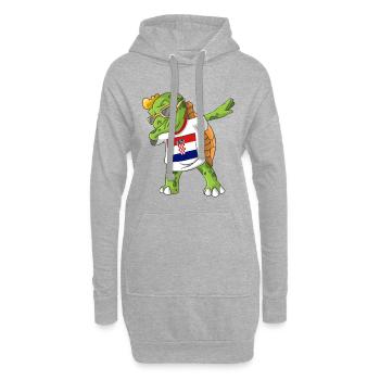 Croatie tortue tamponnant - Sweat-shirt à capuche long Femme - gris chiné - Devant