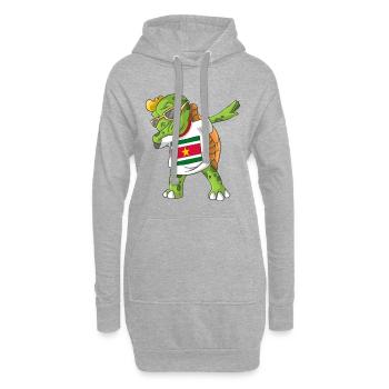 Suriname tortue tamponnant - Sweat-shirt à capuche long Femme - gris chiné - Devant