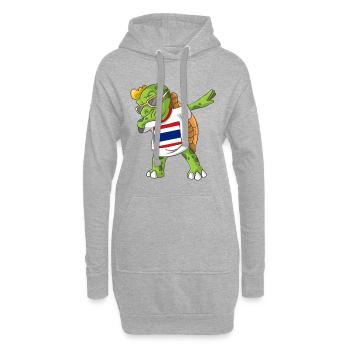 Thaïlande tortue tamponnant - Sweat-shirt à capuche long Femme - gris chiné - Devant