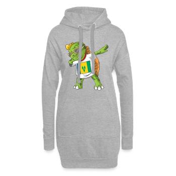 Saint-Vincent-et-les-Grenadines tortue tamponnant - Sweat-shirt à capuche long Femme - gris chiné - Devant