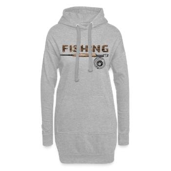 Fishing - Sweat-shirt à capuche long Femme - gris chiné - Devant