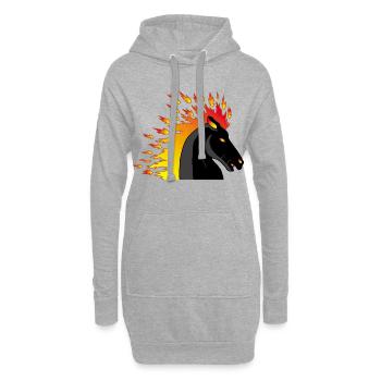 Feuerpferd - Hoodie-Kleid - Grau meliert - Vorne