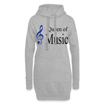 musik - Hoodie-Kleid - Grau meliert - Vorne