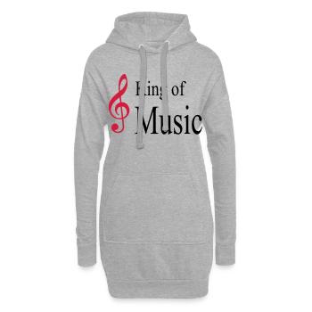 musik - Hoodie-Kleid - Grau meliert - Vorne