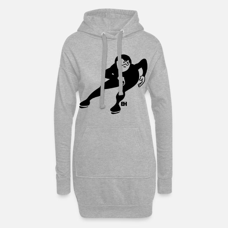 Eisschnellläufer - Hoodie-Kleid - Grau meliert