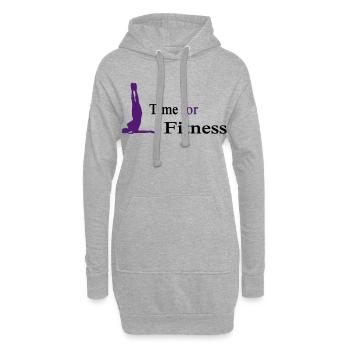 sport - Sweat-shirt à capuche long Femme - gris chiné - Devant
