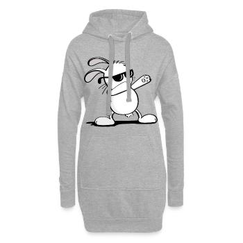 Cool Dab Dance Bunny - Lapin de Pâques tamponnant - Sweat-shirt à capuche long Femme - gris chiné - Devant
