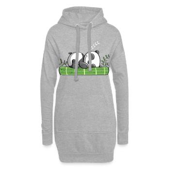 Unser Traum Panda ZZzzZZzz - Pandas - Bär - Comic - Hoodie-Kleid - Grau meliert - Vorne