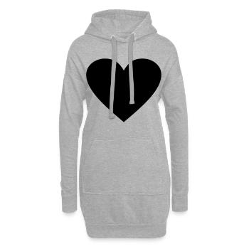 Cœur noir Awesomeelement - Sweat-shirt à capuche long Femme - gris chiné - Devant