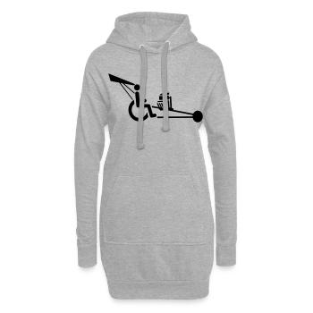 Image of wheelchair with V8 engine # - Hoodie Dress - heather grey - Front