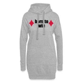 jouer au poker - Sweat-shirt à capuche long Femme - gris chiné - Devant