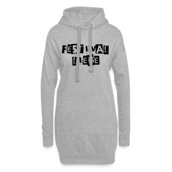 festival amour cadeau idée cadeau - Sweat-shirt à capuche long Femme - gris chiné - Devant