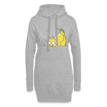 Duck Duck - Bande dessinée de canard - Sweat-shirt à capuche long Femme - gris chiné - Devant