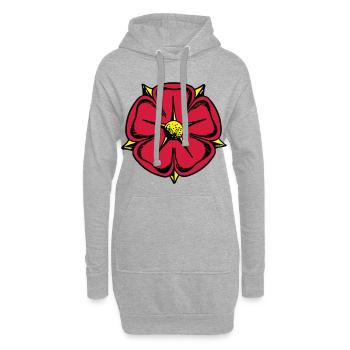 Lippische Rose - Hoodie-Kleid - Grau meliert - Vorne